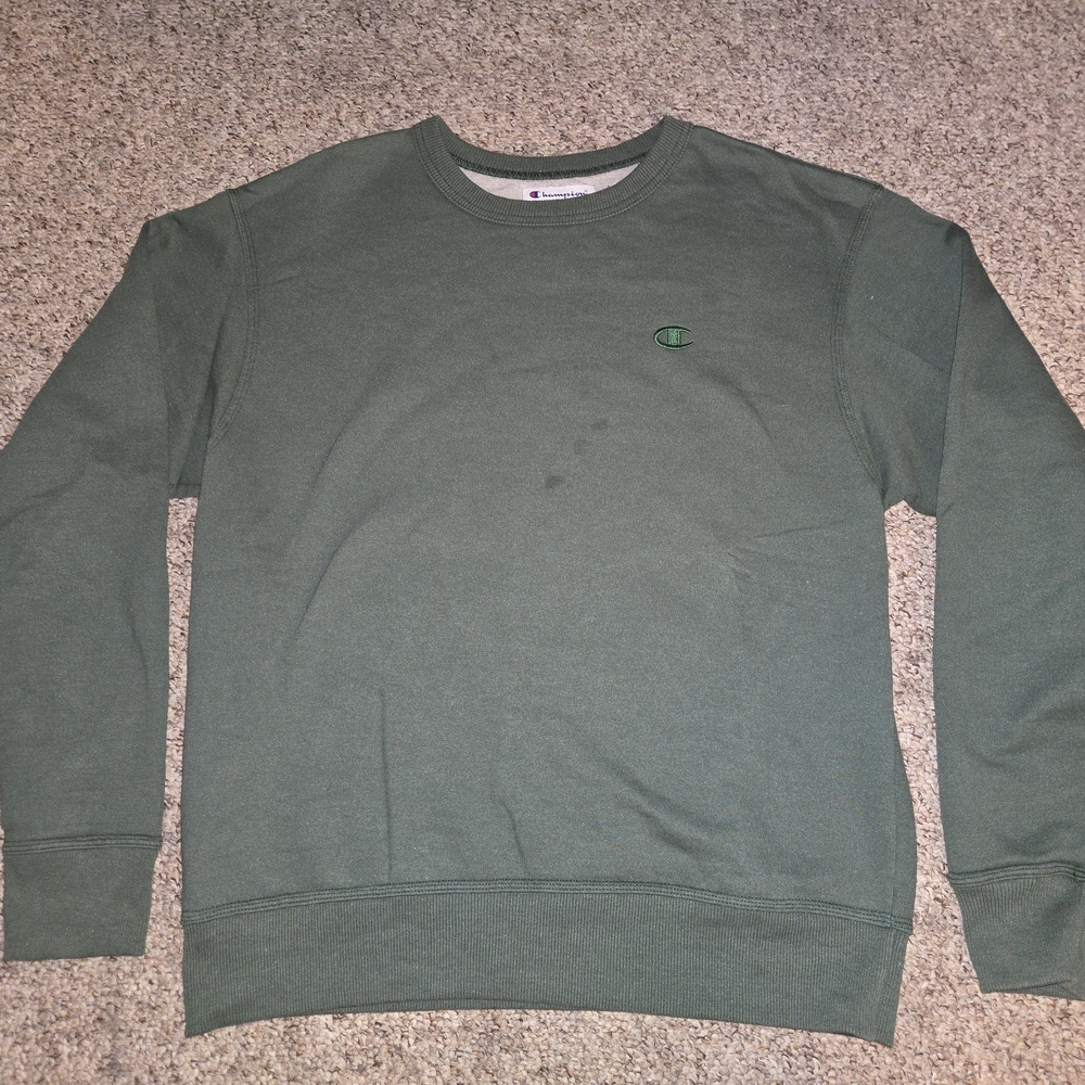 Champion Men's Olive Crewneck Sweater